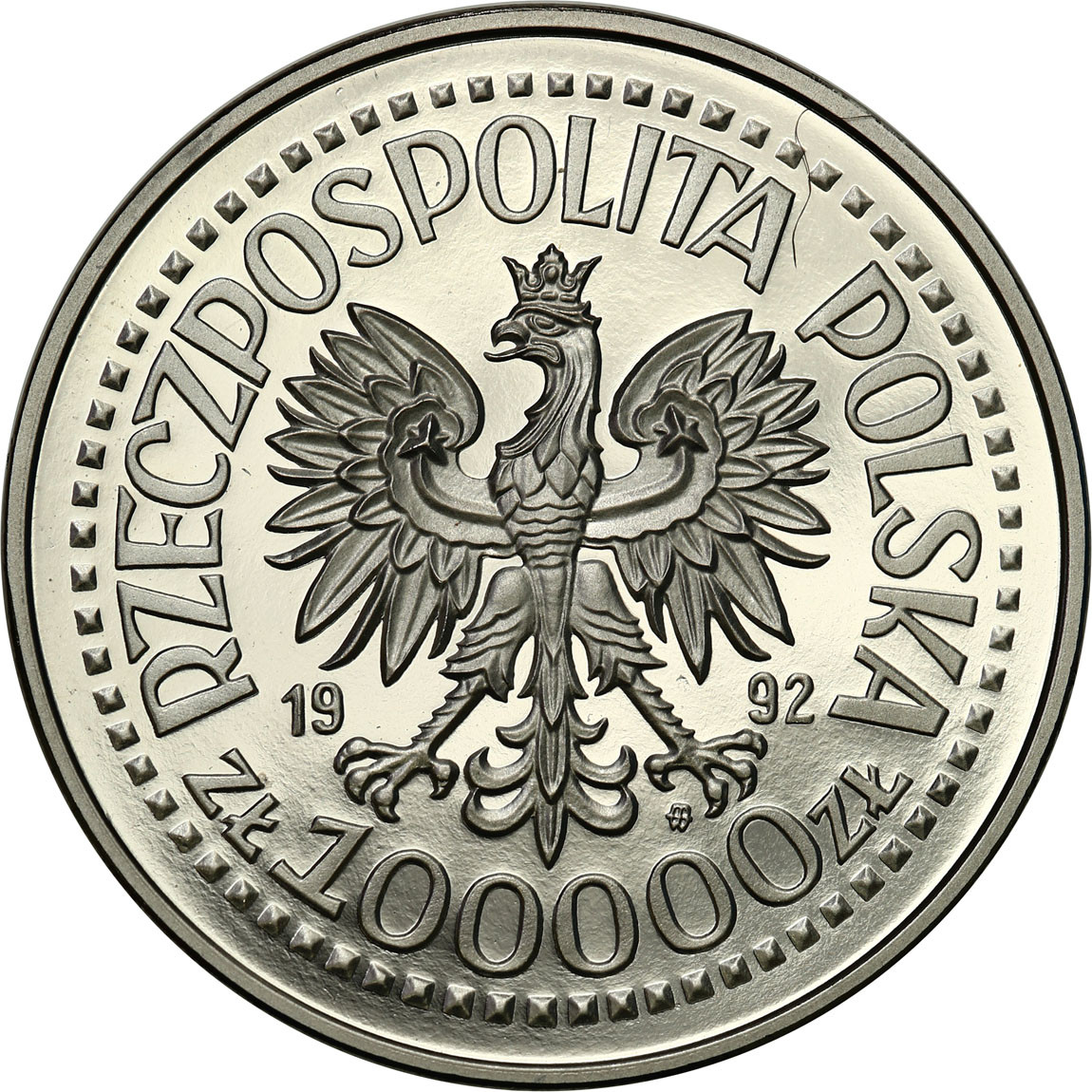 PRL. PRÓBA Nikiel 100 000 złotych 1992 – Korfanty